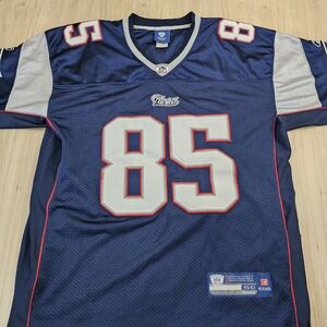 Reebok Patriots #85 Ochocinco Navy Blue NFL Jersey